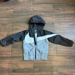 Nike Black & Gray Hooded Windbreaker for Kids